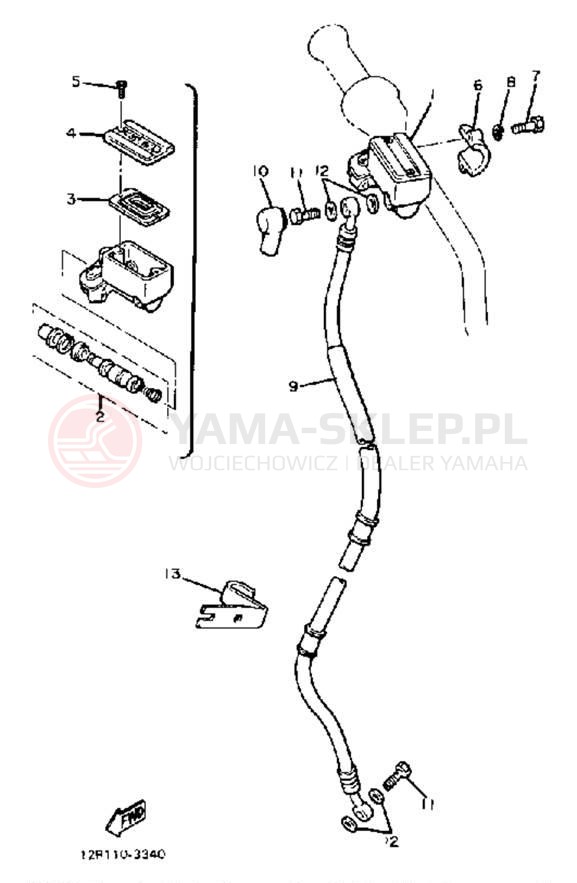 Schemat "Pompa hamulcowa przednia" do Yamaha XS400K