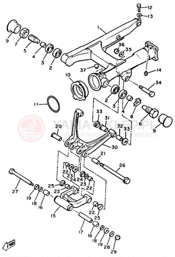 Schemat "wahacz" do Yamaha XVZ12TK