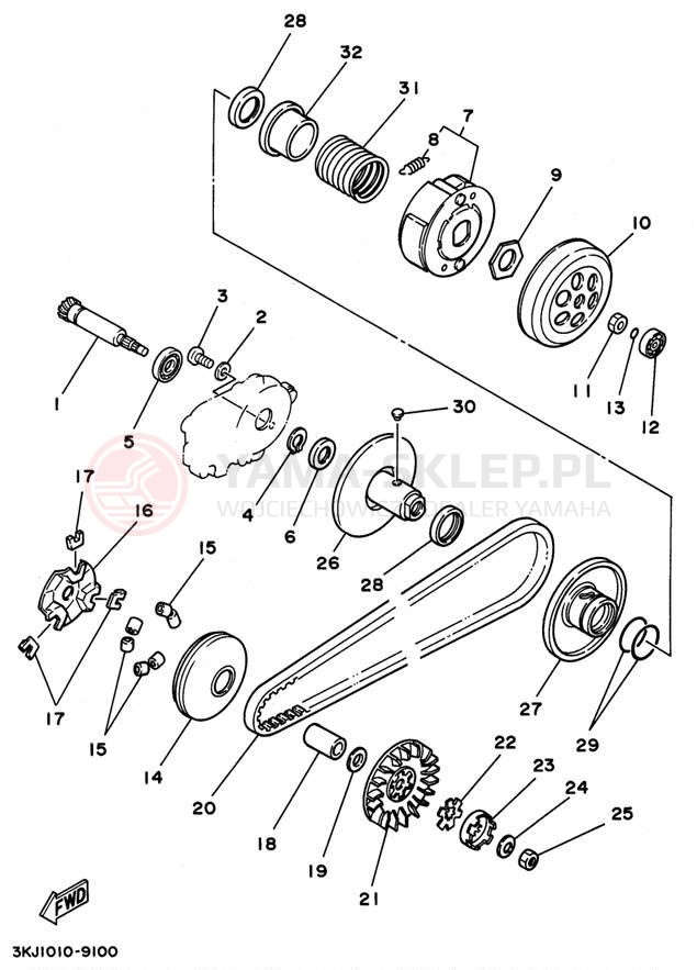 Schemat "sprzęgło" do Yamaha JOG CY50J