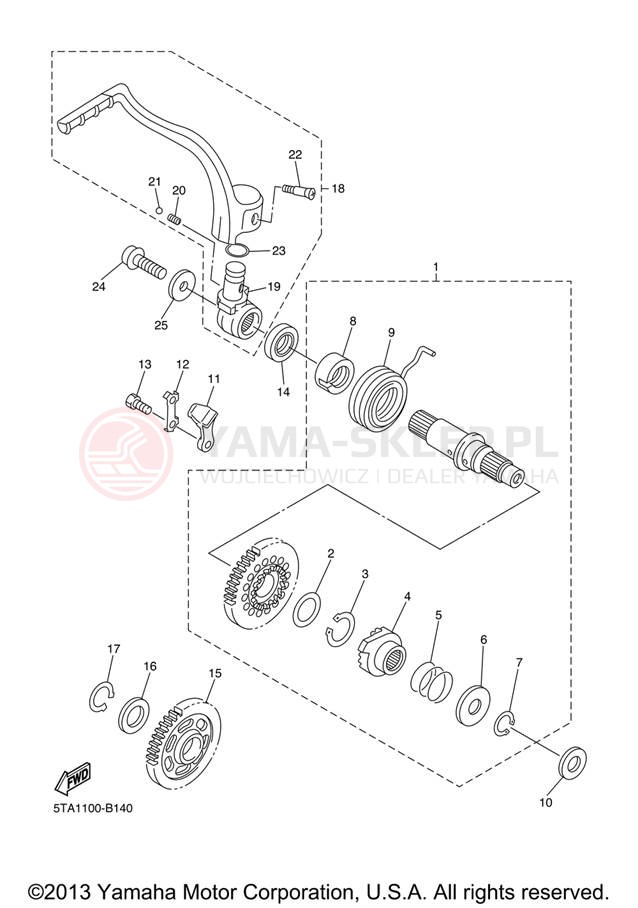Schemat "rozrusznik" do Yamaha WR450F WR450FV