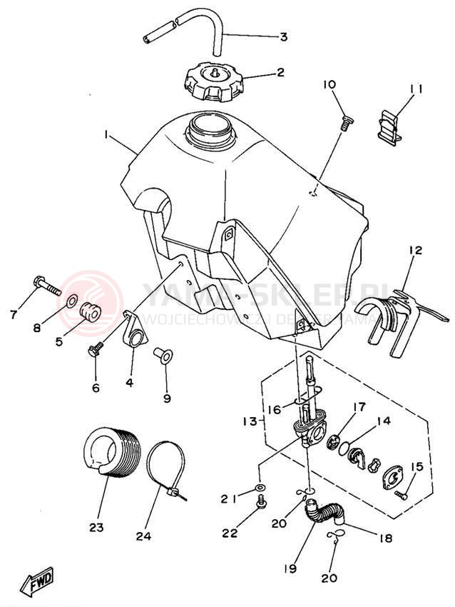 Schemat "zbiornik paliwa" do Yamaha WR250ZF