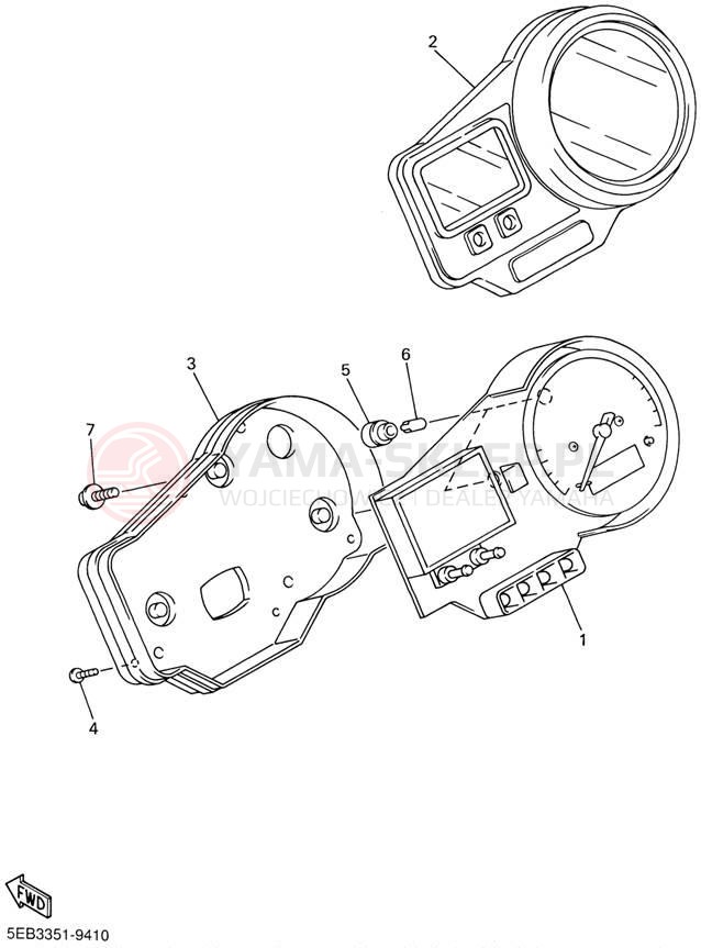 Schemat "licznik" do Yamaha YZFR6 YZFR6NC/YZFR6N