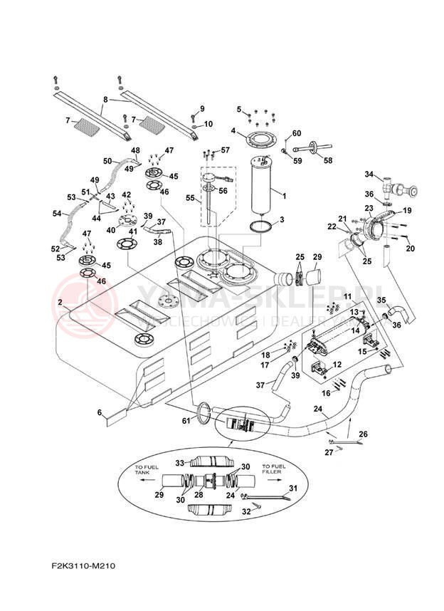 Schemat "zbiornik paliwa" do Yamaha SX210 LAT1100BM