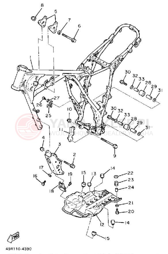 Schemat "rama" do Yamaha XT600UC/XT600U