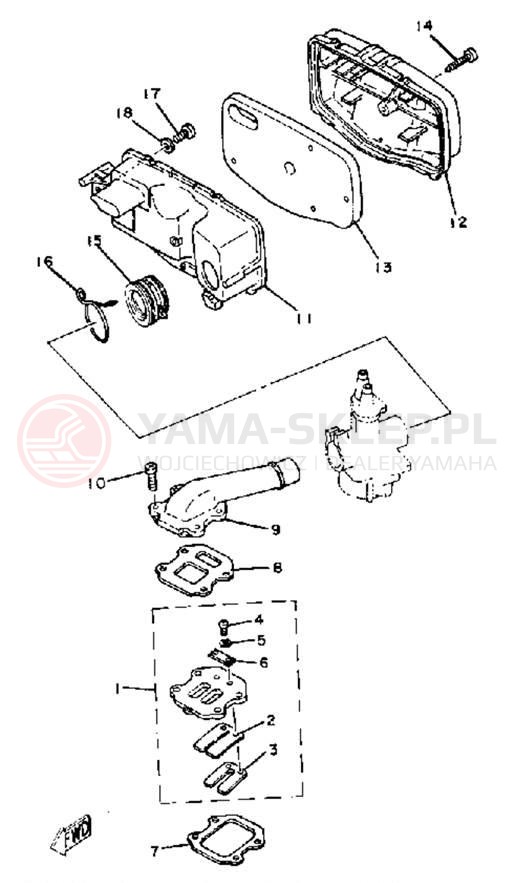 Schemat "Filtr powietrza" do Yamaha MJ50J