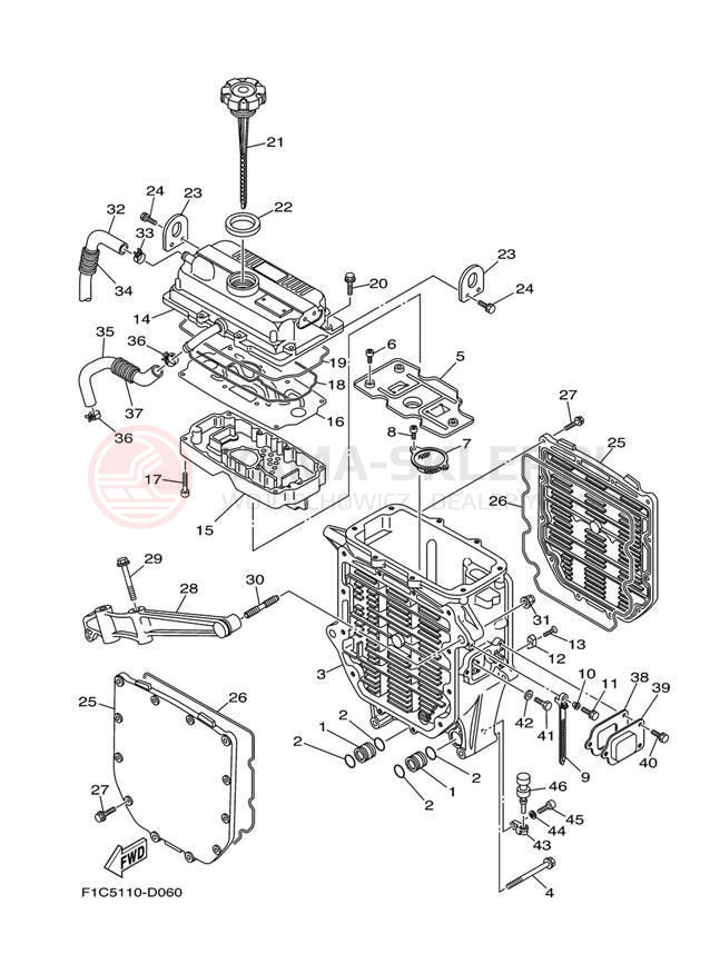 Schemat "Chłodnica oleju" do Yamaha SX230 SRT1000AD