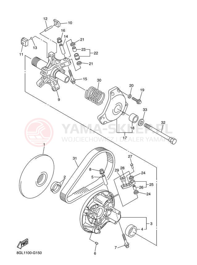 Schemat "PRIMARY SHEAVE" do Yamaha RS VECTOR RS90PER/RS90PEL