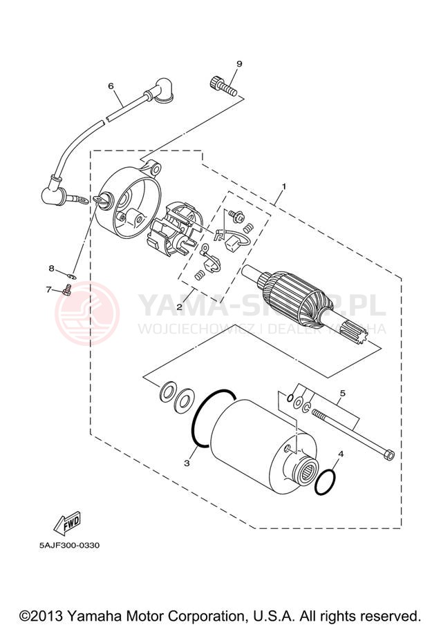 Schemat "rozrusznik" do Yamaha VIRAGO 250 XV250VC/XV250V