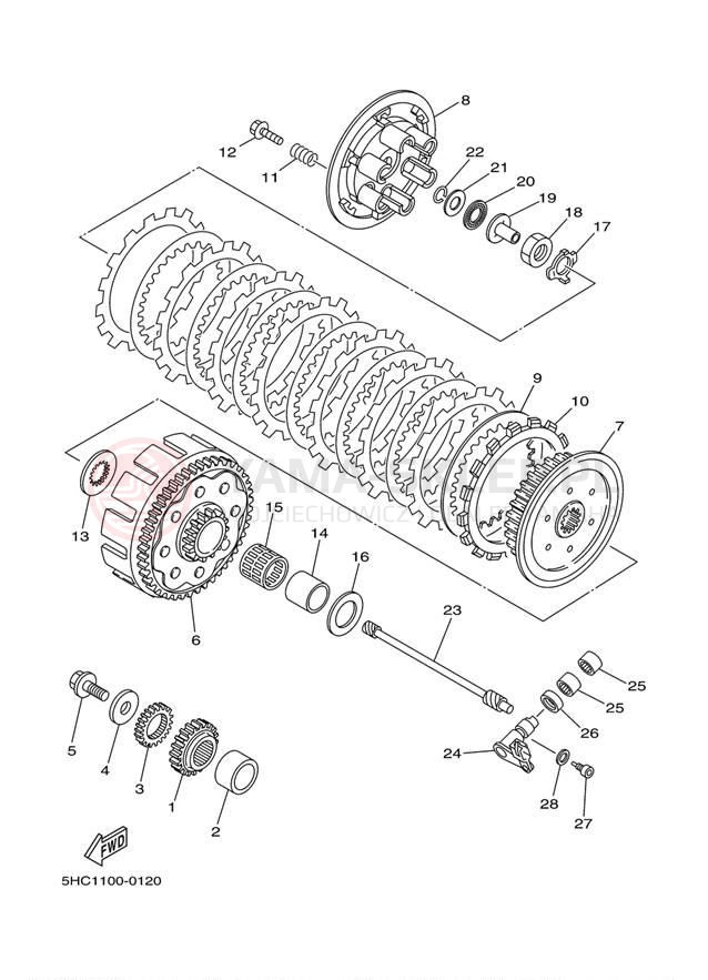 Schemat "sprzęgło" do Yamaha YZ250 YZ250M1