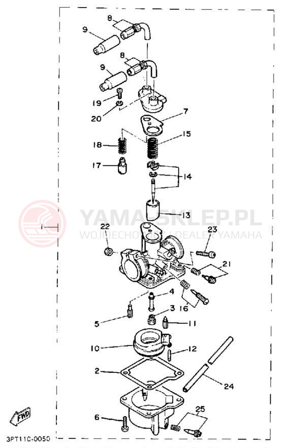 Schemat "Gaźnik" do Yamaha Y-ZINGER PW50B