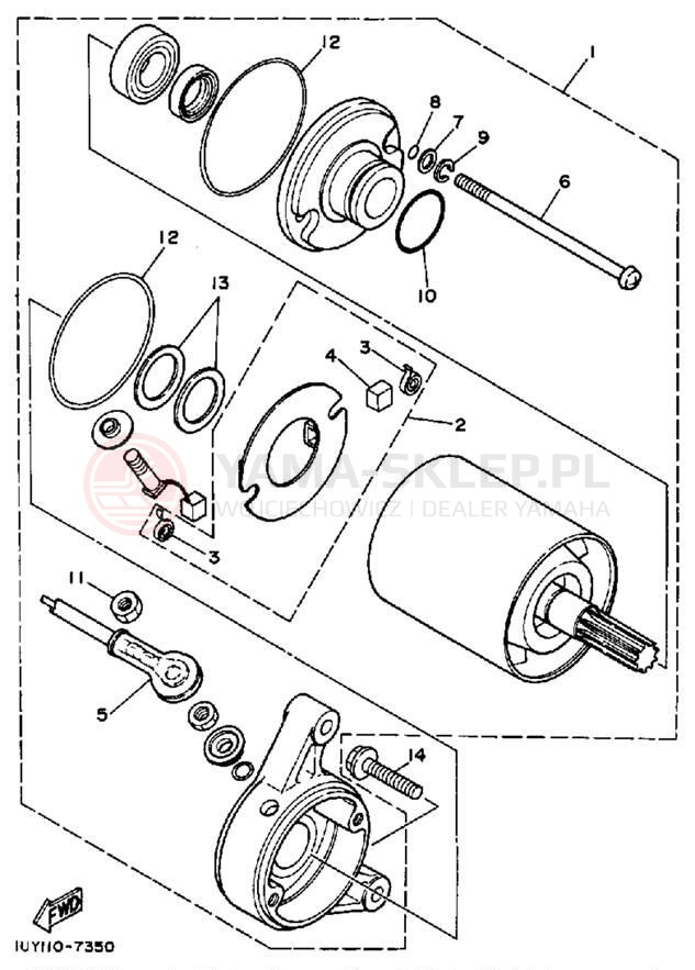 Schemat "rozrusznik" do Yamaha MOTO-4 YFM350ERU