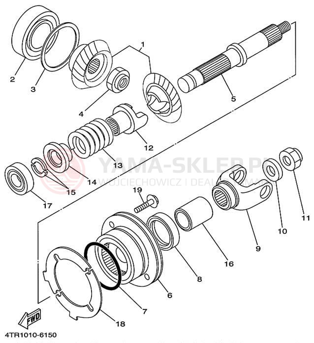 Schemat "Przeniesienie napędu" do Yamaha V-STAR CUSTOM XVS650L/XVS650LC