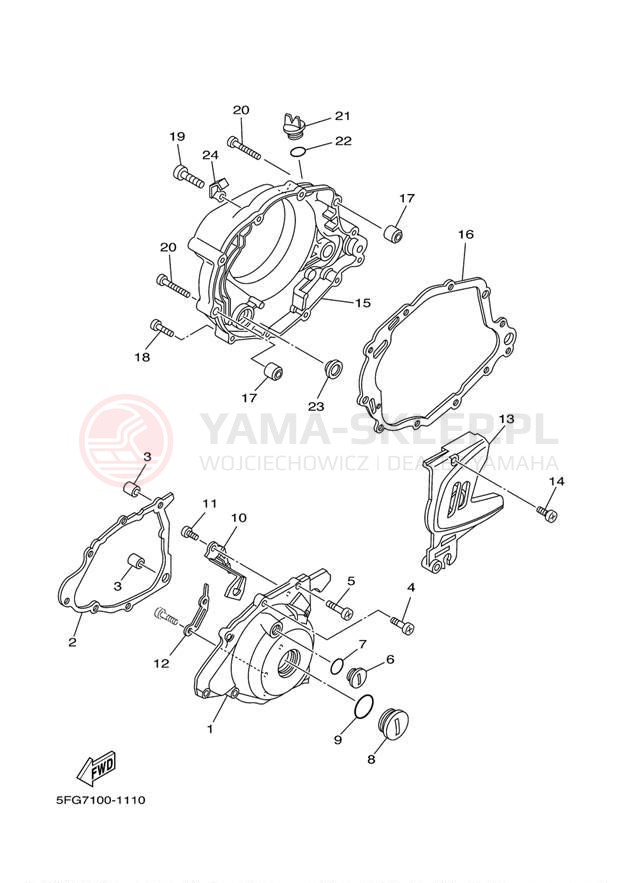 Schemat "Pokrywa silnika" do Yamaha TTR225 TTR225NC/TTR225N