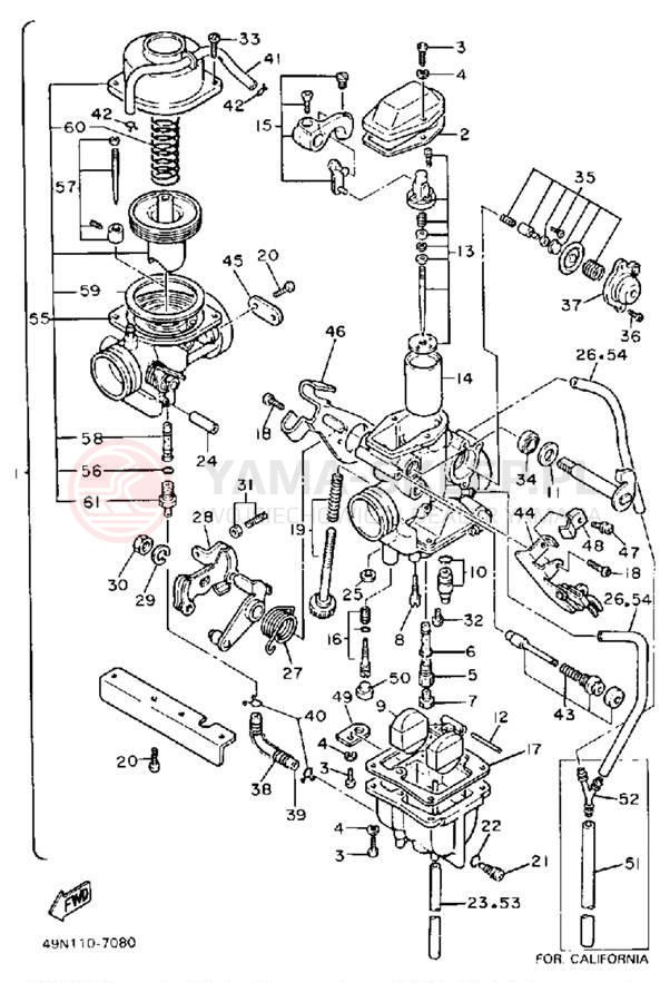 Schemat "Gaźnik" do Yamaha XT600UC/XT600U