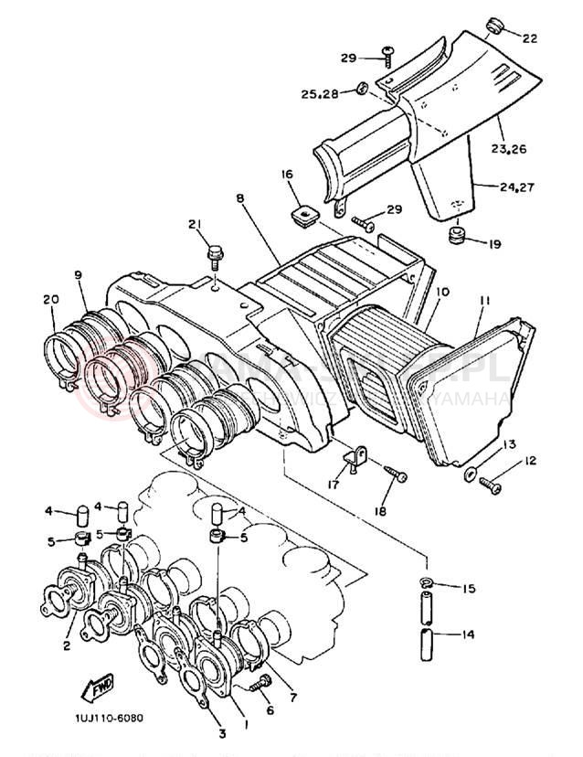 Schemat "Filtr powietrza" do Yamaha RADIAN YX600S/YX600SC