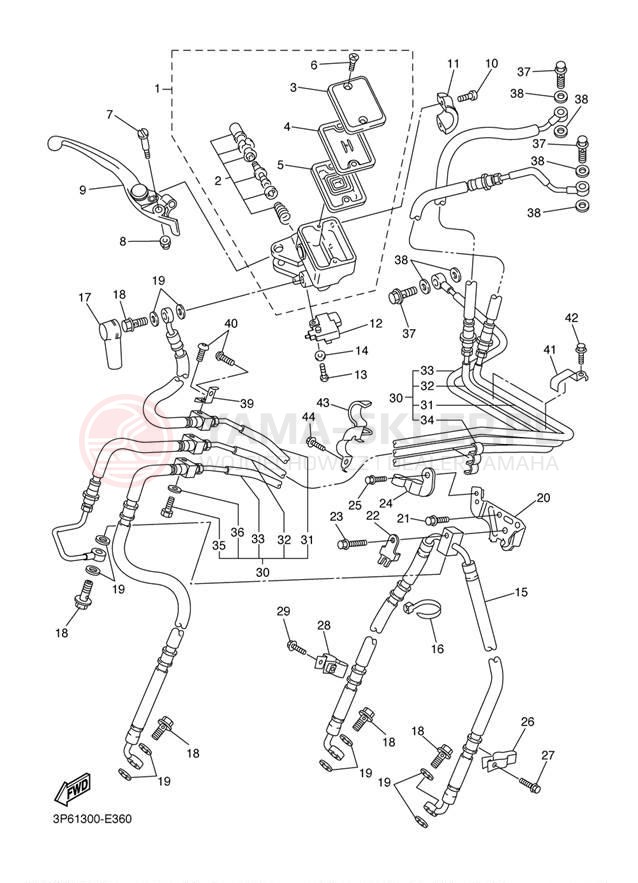 Schemat "Pompa hamulcowa przednia" do Yamaha FJR13ABS FJR13AVC/FJR13AV