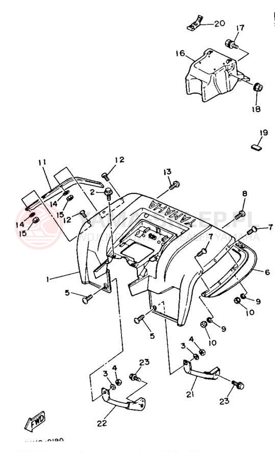 Schemat "Tylny błotnik" do Yamaha BIG BEAR 4WD YFM350FWB