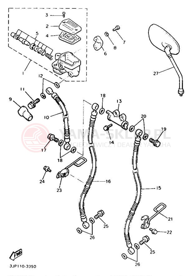 Schemat "Pompa hamulcowa przednia" do Yamaha V-MAX 1200 VMX12E/VMX12EC