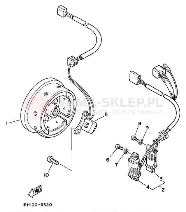 Schemat "prądnica" do Yamaha TT225T