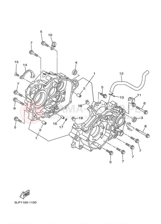 Schemat "Obudowa silnika" do Yamaha RAPTOR 660R YFM660RR