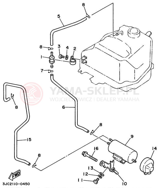 Schemat "zbiornik paliwa" do Yamaha VIRAGO 535 XV535MC/XV535M