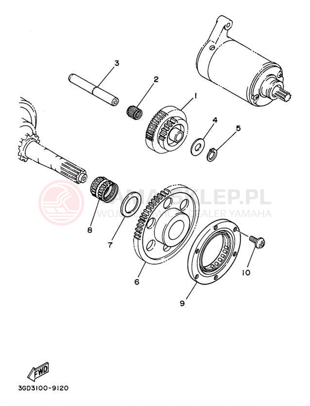 Schemat "rozrusznik" do Yamaha BIG BEAR 2WD YFM350UK