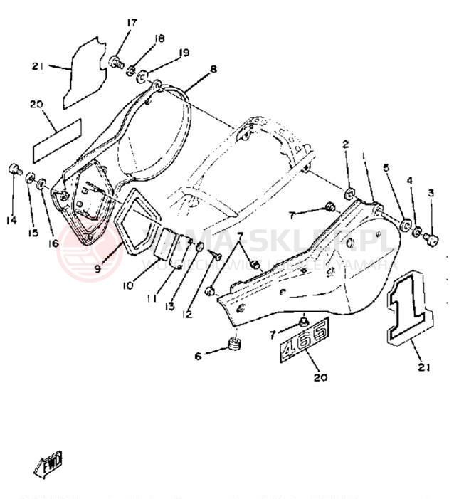 Schemat "Pokrywa boczna" do Yamaha YZ465H