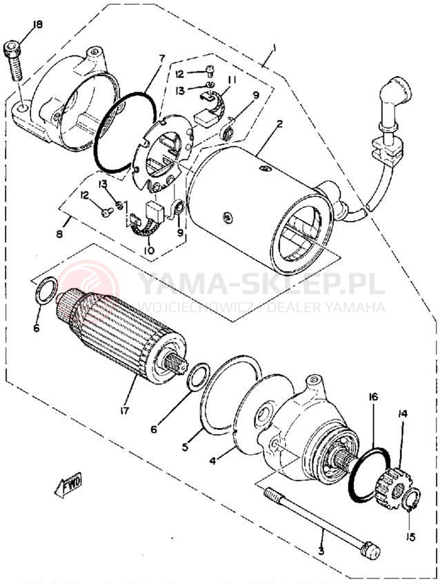 Schemat "rozrusznik" do Yamaha XS850SG