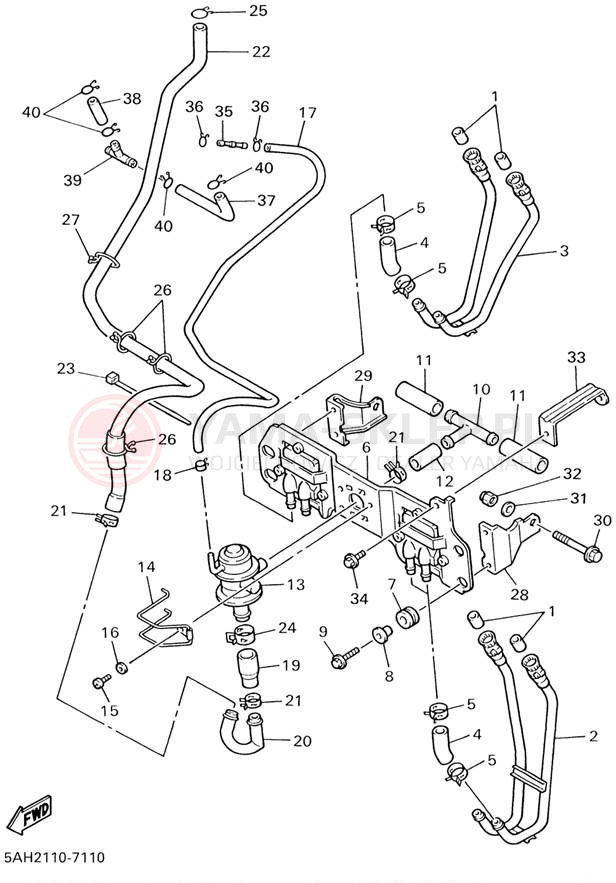 Schemat "System odbioru powietrza" do Yamaha YZF600R YZF600RPC/YZF600RP