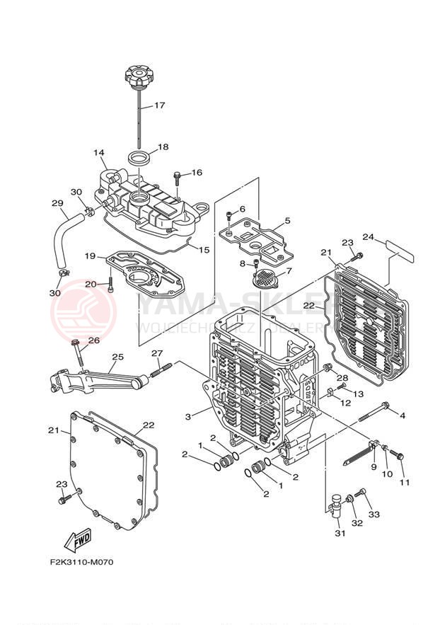Schemat "Chłodnica oleju" do Yamaha AR210 LAT1100AM
