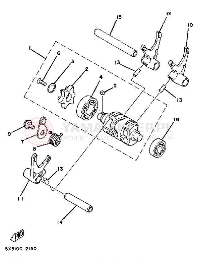 Schemat "Wodziki, automat" do Yamaha YZ250J