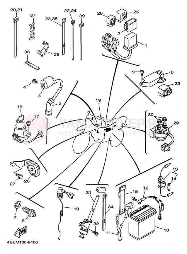 Schemat "układ elektryczny" do Yamaha SEROW XT225K/XT225KC