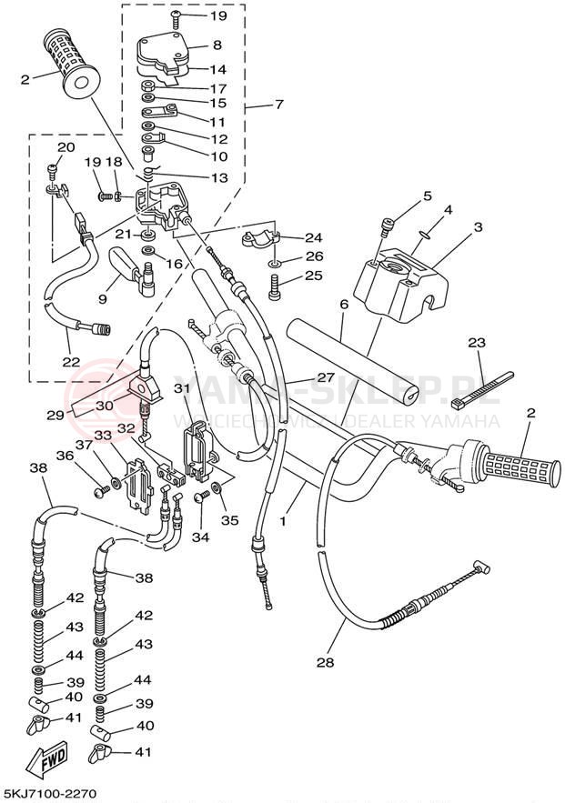 Schemat "Kierownica i osprzęt" do Yamaha BLASTER YFS200P