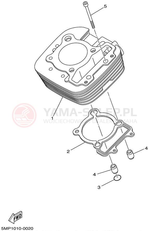 Schemat "cylinder" do Yamaha XT225 XT225P/XT225PC