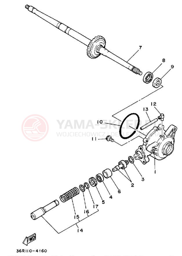 Schemat "Wał napędowy" do Yamaha YT60N
