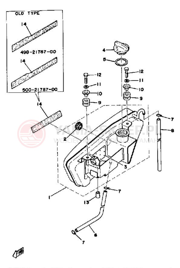 Schemat "Miska olejowa" do Yamaha DT250C/DT400C