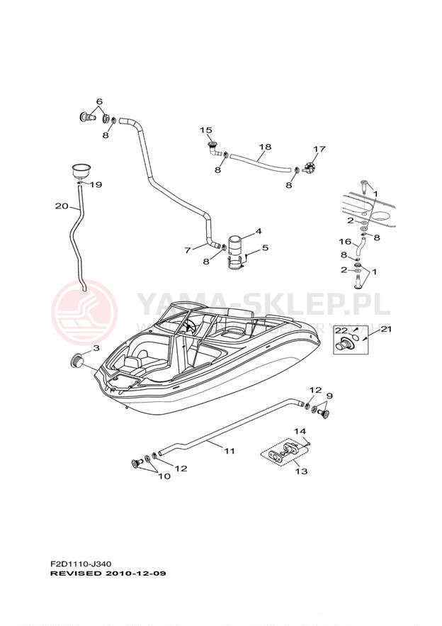 Schemat "DECK DRAIN FITTINGS" do Yamaha 242 LIMITED SXT1800HJ