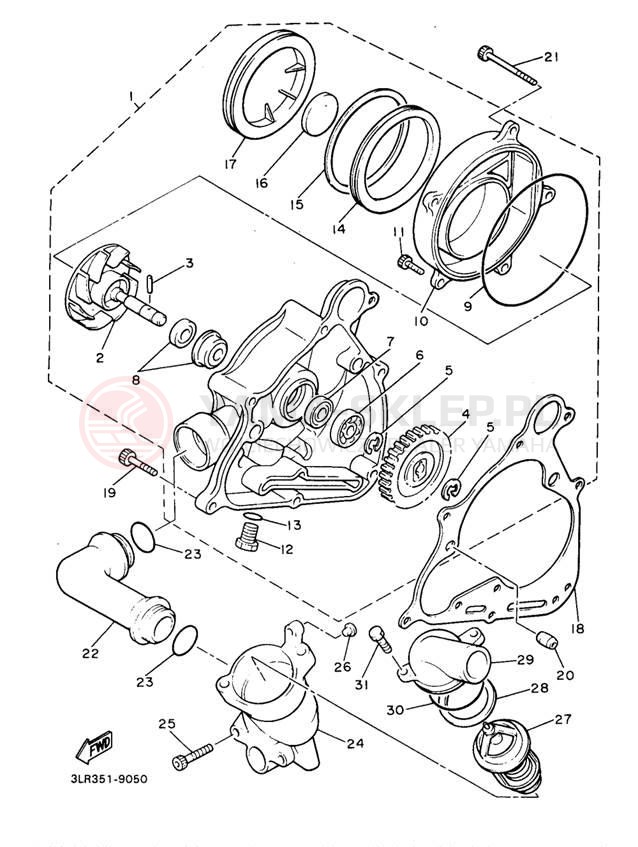 Schemat "Pompa wody" do Yamaha V-MAX 1200 VMX12JC/VMX12J