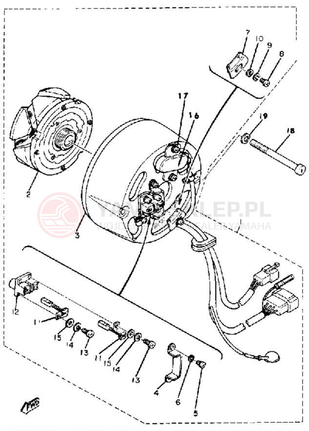 Schemat "Układ zapłonowy" do Yamaha XS650G