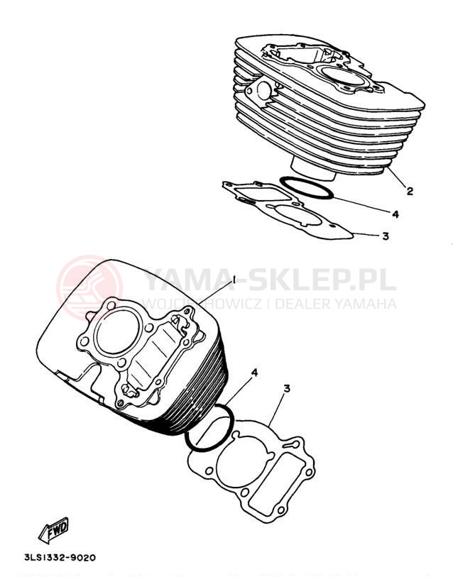 Schemat "cylinder" do Yamaha VIRAGO 250 XV250H/XV250HC