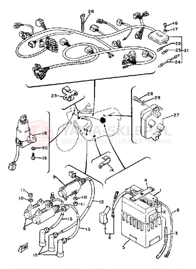 Schemat "układ elektryczny" do Yamaha XS850LG