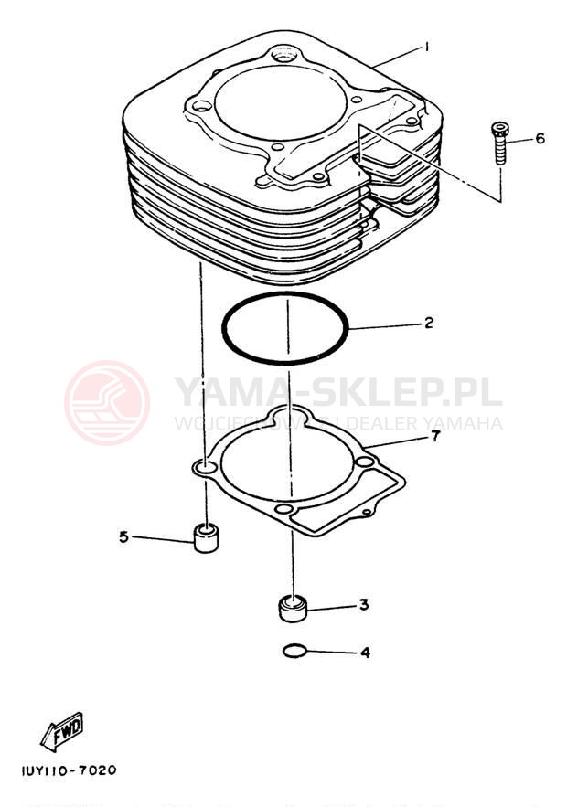 Schemat "cylinder" do Yamaha BIG BEAR 4WD YFM350FWE_
