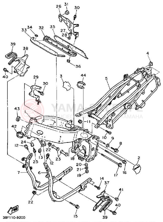 Schemat "rama" do Yamaha FZR400A