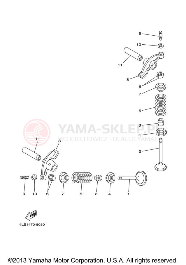 Schemat "zawory" do Yamaha TT-R125L TTR125LV