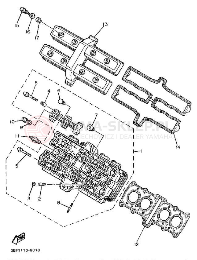 Schemat "głowica" do Yamaha FZR400W