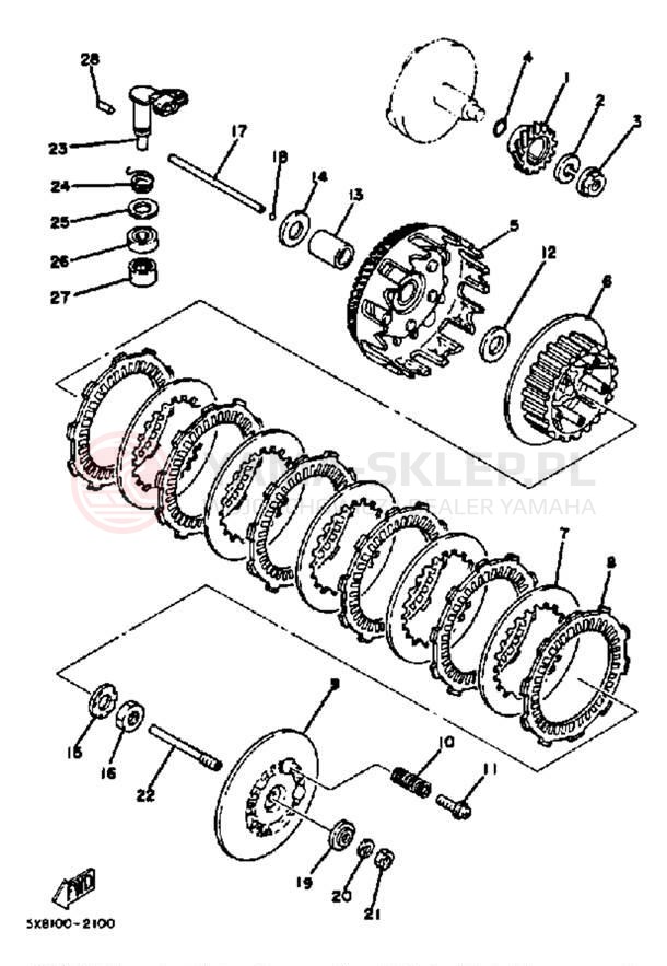 Schemat "sprzęgło" do Yamaha IT175J
