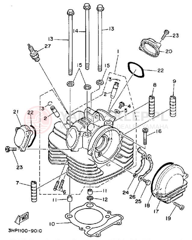 Schemat "głowica" do Yamaha BIG BEAR 4WD YFM350FWA