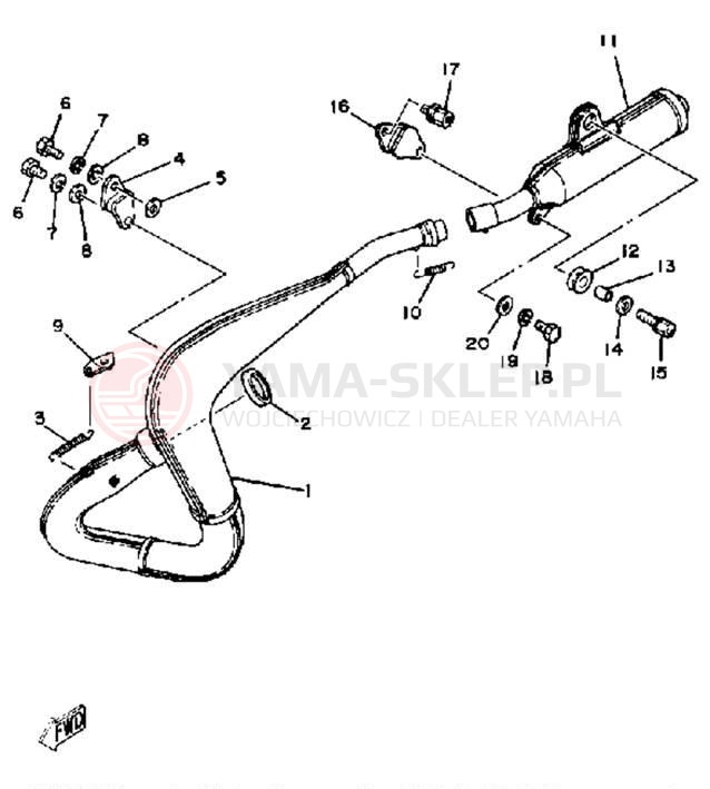 Schemat "Wydech końcowy" do Yamaha YZ465H