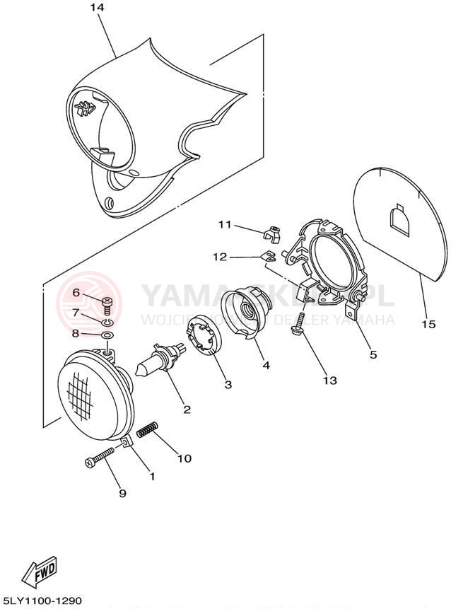 Schemat "Lampa przód" do Yamaha VINO YJ50RN