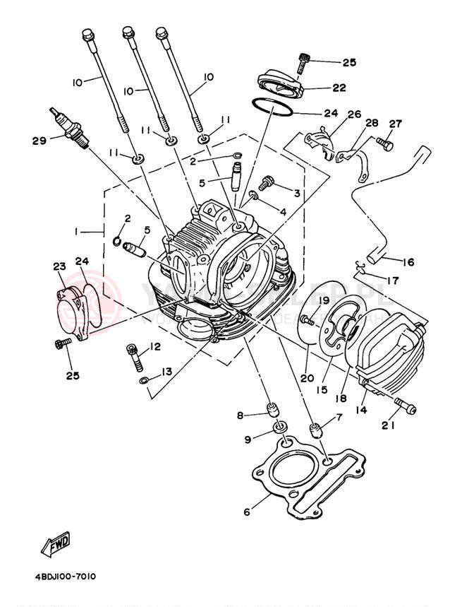 Schemat "głowica" do Yamaha TIMBERWOLF 2WD YFB250UJ